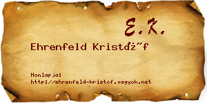 Ehrenfeld Kristóf névjegykártya